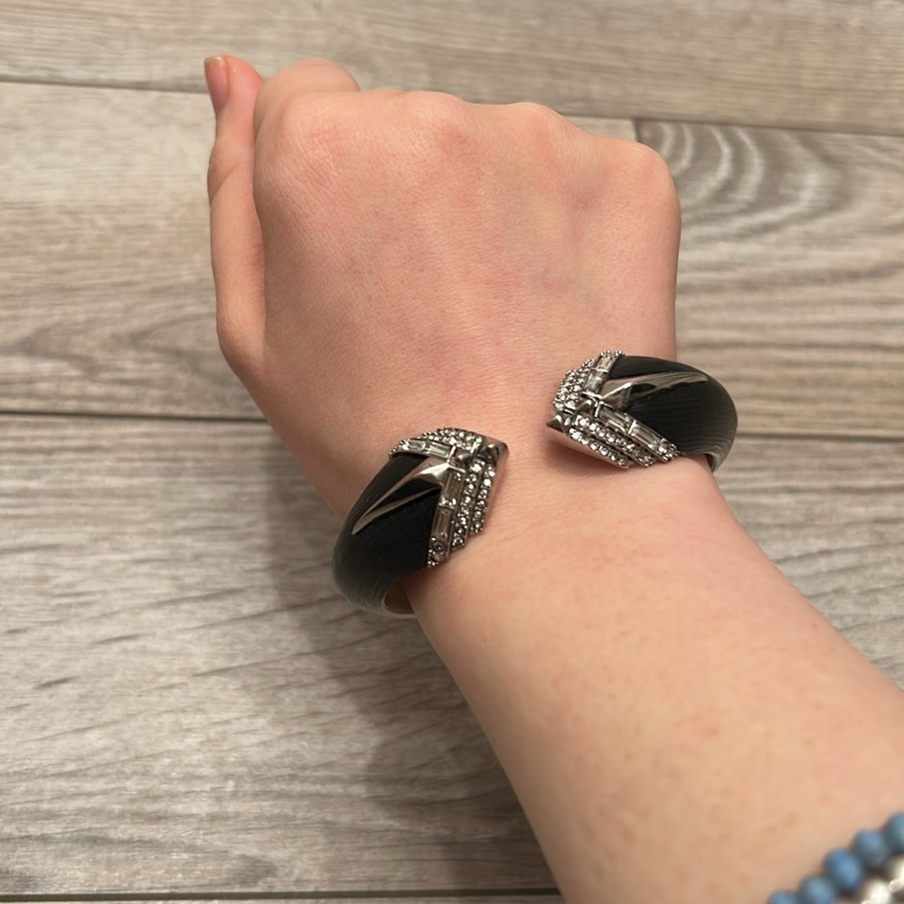 Alexis Bittar bangle bracelet smoky lucite sparkle - Picture 8 of 13